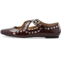 Bianco Bialilja Cross Mary Jane Studded Faux Leather - Red - 39