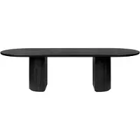 Gubi Moon ruokapöytä soikea Oak brown/black stained