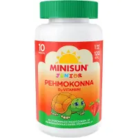 Minisun D-Vitamiini lapselle Pehmokonna Mansikka 10 mcg 120 kpl