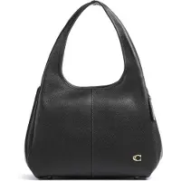 Coach Polished Pebble Leather Lana Shoulder Bag - Black - ONE SIZE