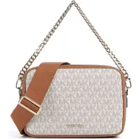Michael Kors for woman. 32S5GYTC5B Bryant medium shoulder bag with beige logo (OSFA), Casual, Canvas
