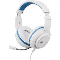 Deltaco GAMING – Kuulokemikrofoni Sony Playstation 5:lle, 2 m kaapeli, 40 mm elementit, valkoinen/sininen (GAM-127-W)
