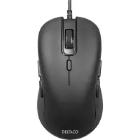 Deltaco – Silent Wired Ambidextrous Mouse, 6 Buttons, 1000-6400 DPI, bl (MS-810)