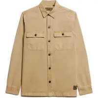 Superdry for man. M4010799A Brown military long sleeve shirt (XL), Casual, Cotton