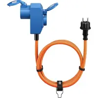 Goobay CEE adapter cable, plug with protective contact for 90 CEE socket and socket with protective contact