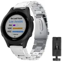 CaseOnline Rannekoru ruostumatonta terästä GARMIN Forerunner 945 - hopea
