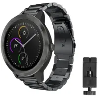 CaseOnline Rannekoru ruostumatonta terästä Garmin VivoActive 3 - musta