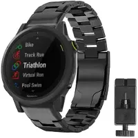 CaseOnline Rannekoru titaani Garmin Forerunner 745- Musta