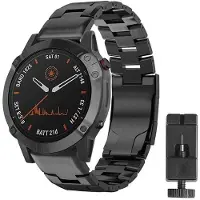 CaseOnline Rannekoru titaani Garmin Fenix 6 Pro - Musta