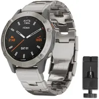 CaseOnline Rannekoru titaani Garmin Fenix 6X - Hopea
