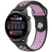CaseOnline EBN Sport Rannekoru Huawei Watch 3 - Musta/vaaleanpunainen