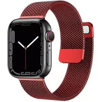 CaseOnline Milanese Rannekoru Apple Watch 7 (45mm) - Punainen