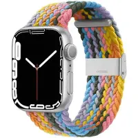 CaseOnline Punottu elastinen rannekoru Apple Watch 7 (45mm) - light rainbow