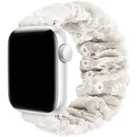 CaseOnline Scrunchie elastinen rannekoru Apple Watch 7 (45mm) - Beige