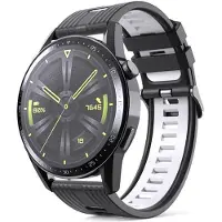 CaseOnline Twin RIB Rannekoru Huawei Watch GT3 (46mm) - Musta/valkoinen