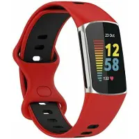 CaseOnline Twin Sport Rannekoru Armband Fitbit Charge 5 - Punamusta