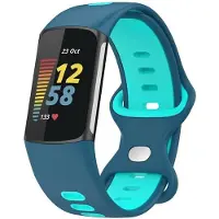 CaseOnline Twin Sport Rannekoru Armband Fitbit Charge 5 - Sininen/turkoosi
