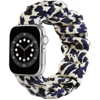 CaseOnline Scrunchie elastinen rannekoru Apple Watch 6 (40mm) - Leopardi Sininen