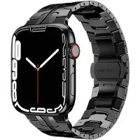 CaseOnline Iron Man Ruostumaton Ranneke Apple Watch 7 (41mm) - musta