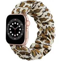 CaseOnline Scrunchie elastinen rannekoru Apple Watch 6 (40mm) - Leopardi Keltaine
