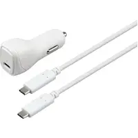 Sandstrom USB-C - USB-C autolaturi (valkoinen)