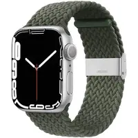 CaseOnline Punottu elastinen rannekoru Apple Watch 7 (45mm) - Army
