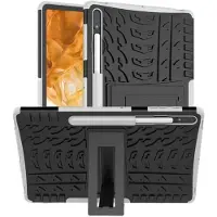CaseOnline Iskunkestävä kuori jalustalla Samsung Galaxy Tab S8 Plus 12.7 - Valk