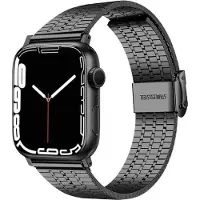 CaseOnline Mesh Rannekoru ruostumatonta terästä Apple Watch 7 (41mm) - Musta