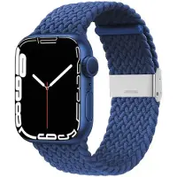 CaseOnline Punottu elastinen rannekoru Apple Watch 7 (45mm) - sininen