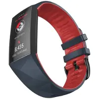 CaseOnline Twin Sport Rannekoru Armband Fitbit Charge 3- Tummanharmaa/punainen