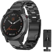 CaseOnline Rannekoru titaani Garmin Fenix 6 - Musta