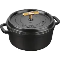 Staub Buster+Punch pyöreä pata 24 cm, messinkinupilla
