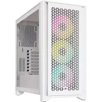 Corsair iCUE 4000D RGB, Midi Tower, PC, Valkoinen, ATX, EATX, mikro ATX, Mini-ITX, Muovi, Terästä, Karkaistu lasi, 17 cm (CC-9011241-WW)