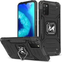 Wozinsky Ring Armor Hybrid -kotelo + magneettinen pidike Samsung Galaxy A03s, musta