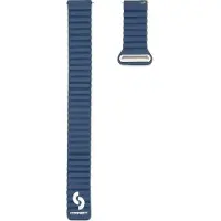 Connect Älykello Connect 22 mm litteä pää, nahka–silikonilenkkinen magneettinen kelloranneke, 130 mm M / L, keskiyön sininen