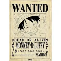 One Piece - Wanted Luffy - Pergamenttijuliste