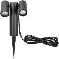 CMD Maapiikkikohdevalo 9089, antrasiitti, pituus 17 cm, IP65, 2-lamppuinen 9089, Musta, Alumiini, Moderni