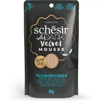 Schesir 12x80g After Dark Velvet Mousse kana ja muna kissan märkäruoka
