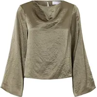 Selected Slfselene Ls Draped Neckline Top B - Green - 36