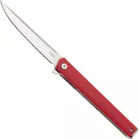 CRKT CEO Flipper 7097RX, Satin AUS-8, Red GRN pocket knife, Richard Rogers design