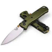 Benchmade Mini Bugout 533SL-10 Crushed Silver Cerakote CPM S90V, Woodland Green Aluminum, pocket knife
