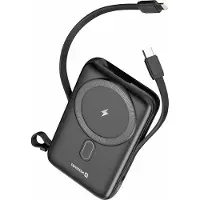 Swissten , Powerbank, s bezdrtovm nabjenm, Li-Pol, 5/9/12V, integrated USB-C + Lighting cable, 10000mAh, USB-C,USB-A,Li cable