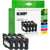 KMP – MULTIPACK E201V, Musta, Syaani, Magenta, Keltainen, 9,1 ml, 5 ml, 4 kpl, 500 sivua, Monipakkaus (1650,4005)