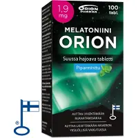 Orion Melatoniini 1,9 mg piparminttu suussa hajoava 100 tabl.
