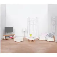 Goki Wooden Doll Furniture Living Room 15 pieces.