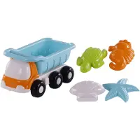 Cavallino Beach Dump Truck with 4 Sand Shapes Blue