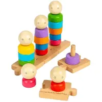 Bigjigs Wooden Rainbow Family Stacking Toy 25pcs.