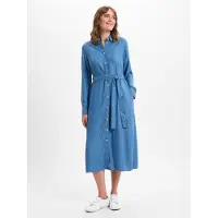 Gant Reg Chambray Shirt Dress - Blue - 34
