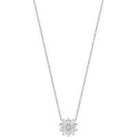 Lykken Symbols hopeakaulakoru kukka zirkonia 42+3cm