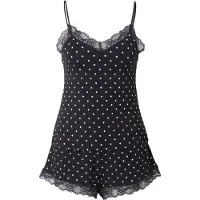 Hunkemoller Pj Cami Short Viscose Dot - Black - M
